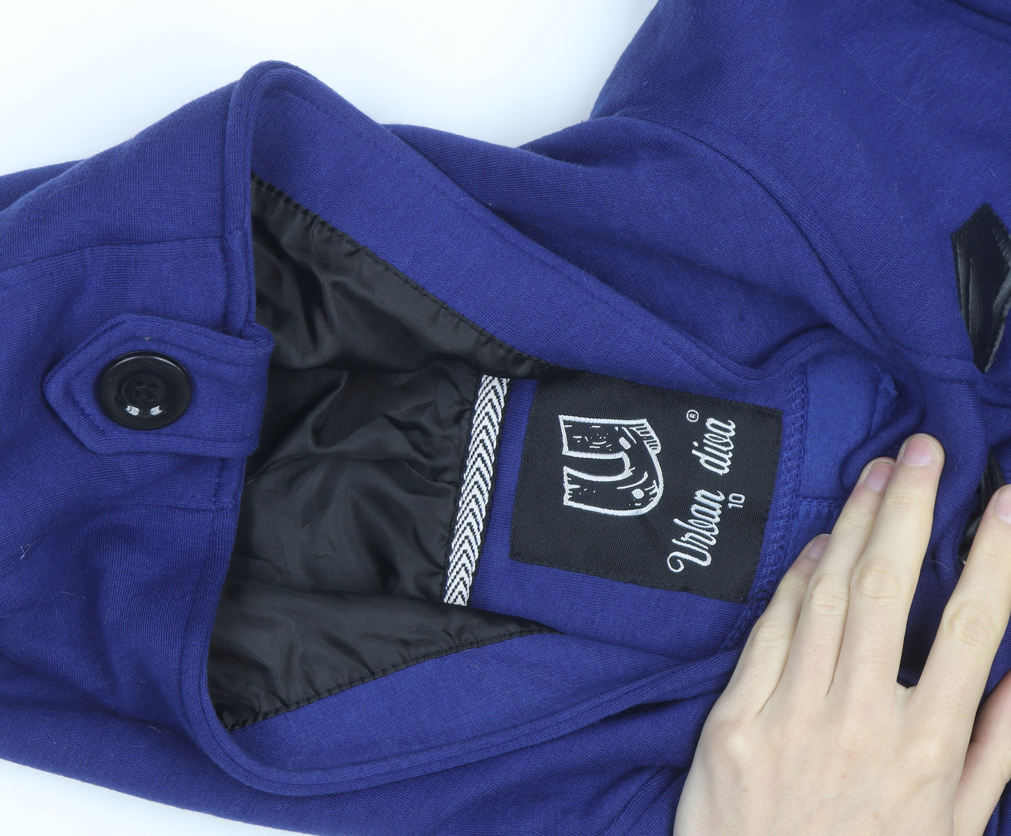 Urban Diva Women's Blue Hooded Duffle Coat Size 10