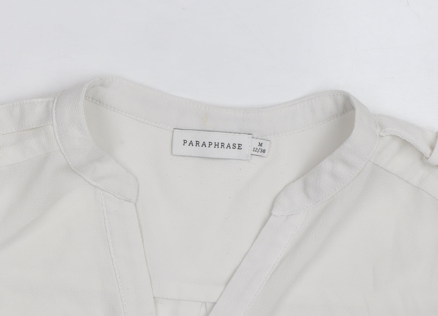 Paraphrase Women's White 3/4 Sleeve V-Neck Blouse Size 12