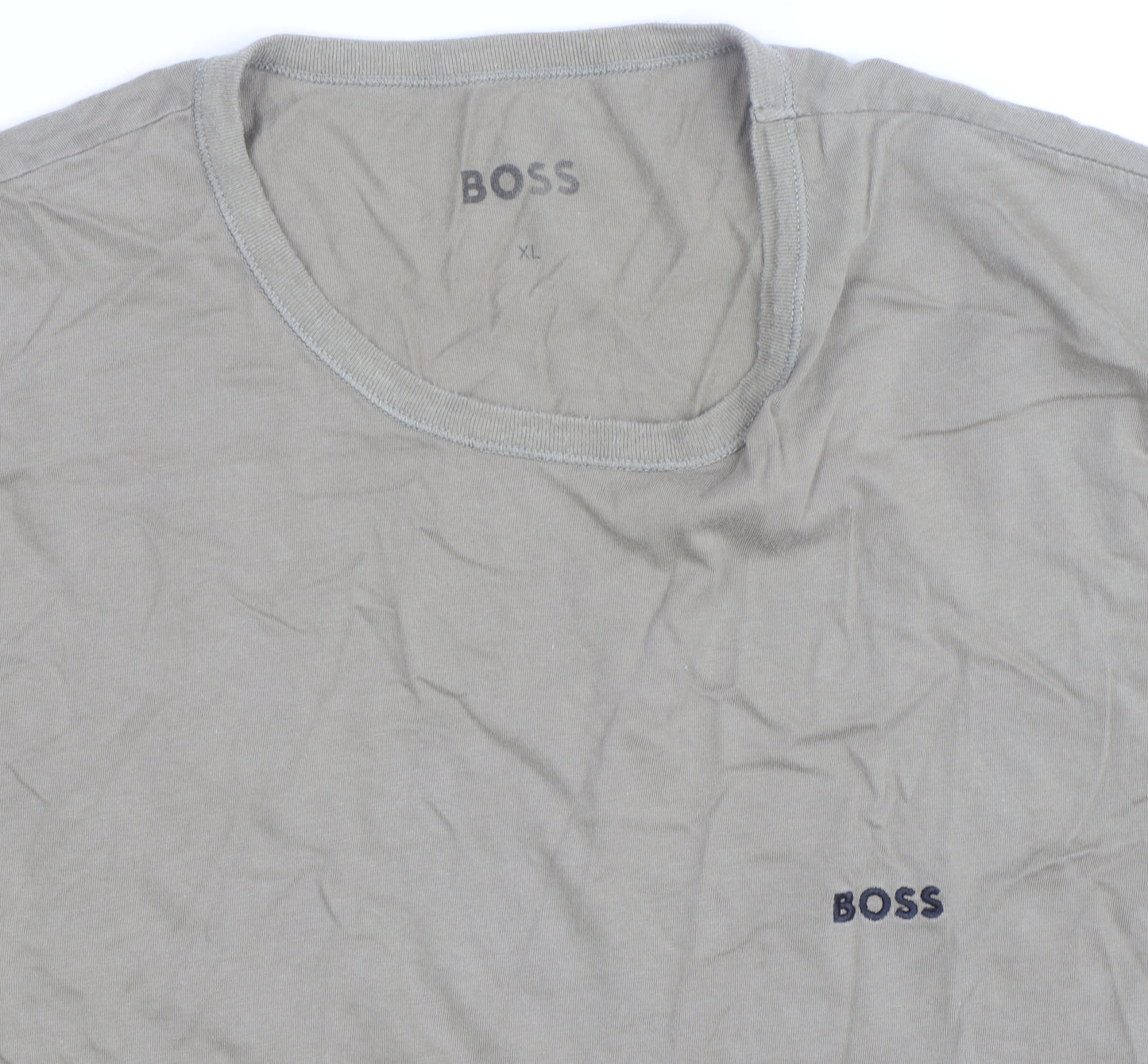 BOSS Men's Beige XL Crew Neck Cotton Jersey T-Shirt