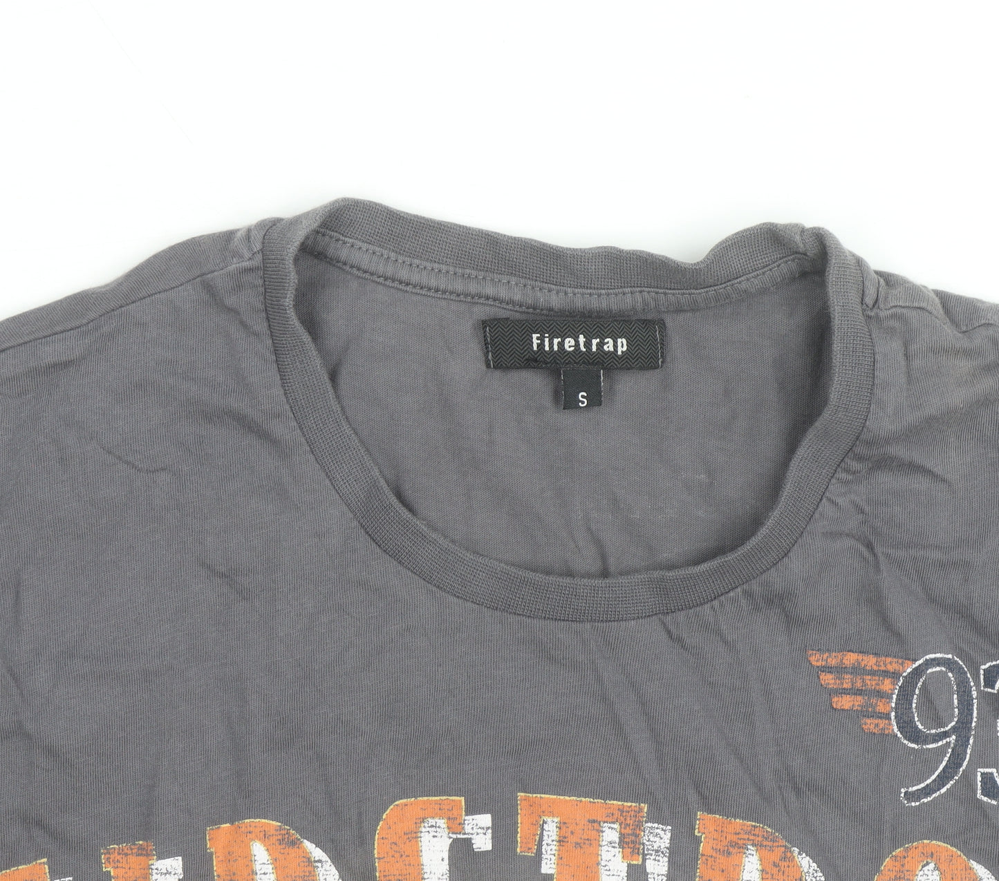 Firetrap Men's Grey Motorcycle Graphic Print T-Shirt Small