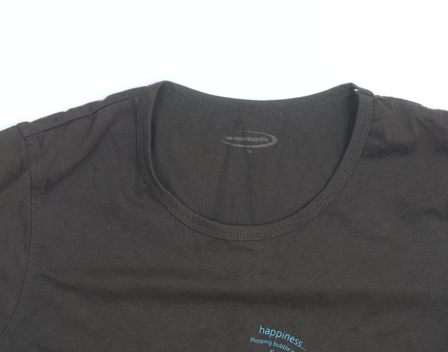 Mountainlife Women Brown Cotton Stretch Graphic T-Shirt Size 14