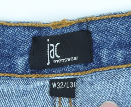 Jac Mens Blue Straight Leg Denim Jeans W32 L31 Regular Fit