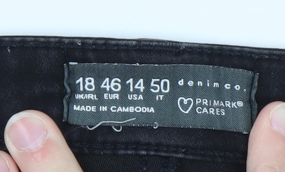 Primark Women Black Size 18 Skinny Jeans with Stretch