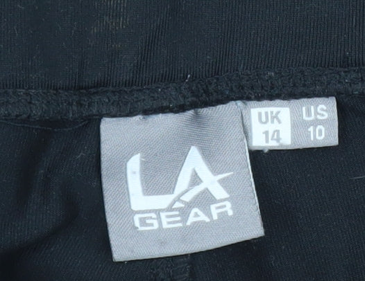 LA Gear Women's Black Stretch Jersey Trousers UK 14