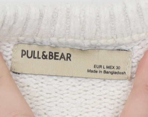 Pull & Bear Womens Ivory Fair Isle Knit Jumper L