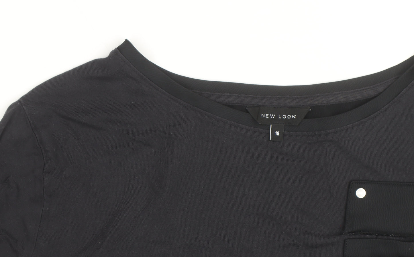 New Look Women’s Black Size 18 3/4 Sleeve Basic Blouse