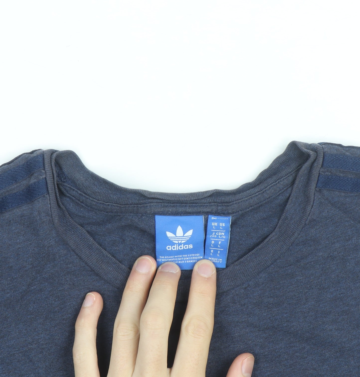 Adidas Men's Blue Crew Neck Short Sleeve Sports T-Shirt Size L
