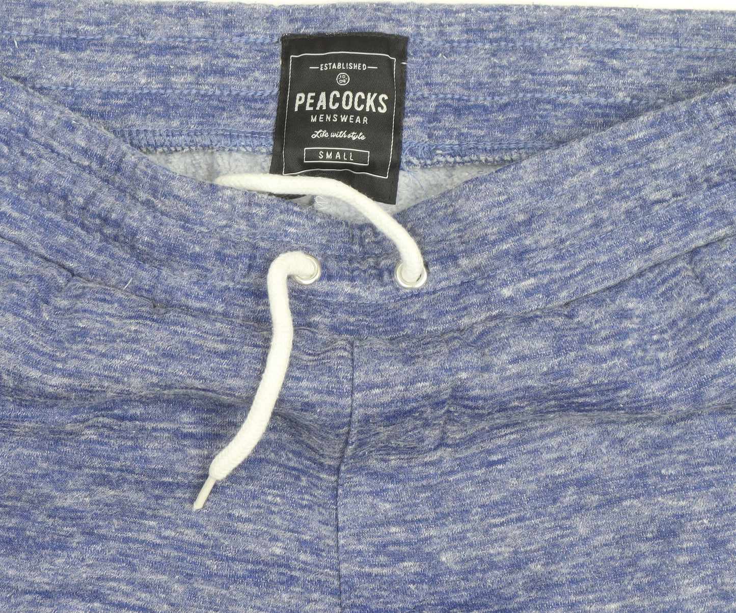 Peacocks Mens Blue Sweat Shorts Small Drawstring Elastic Waist