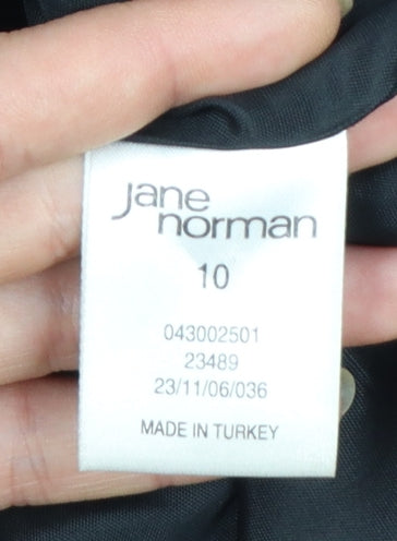 Jane Norman Women's Black Trench Coat Size 10 Belted Cotton