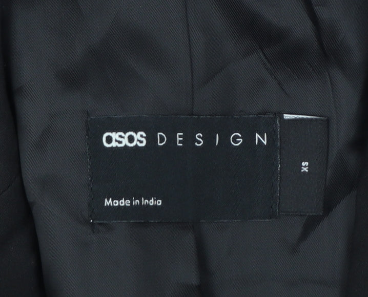 ASOS DESIGN Women's Black XS Cropped Tuxedo Suit Jacket