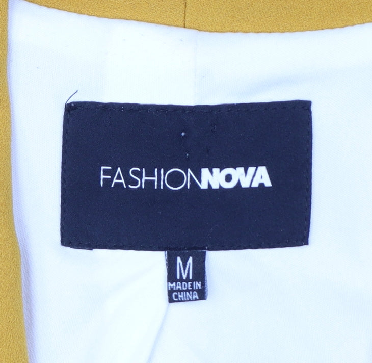 Fashion Nova Women Mustard Yellow Blazer Jacket Medium Shawl Collar