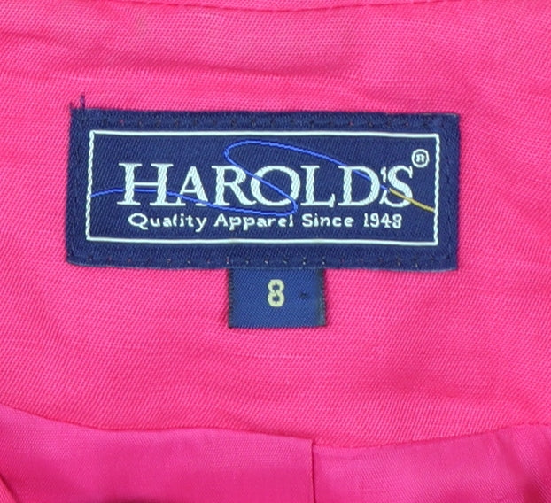 Harold's Pink Linen Women's Size 8 Short Sleeve Suit Top