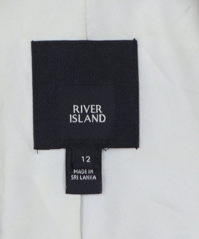 River Island Women’s Beige Tailored Single-Breasted Blazer Size 12