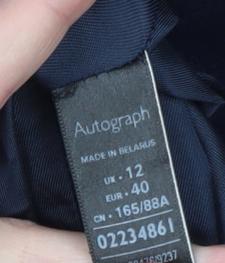 Marks and Spencer Women’s Blue Wool Cashmere Mid-Length Overcoat Size 12
