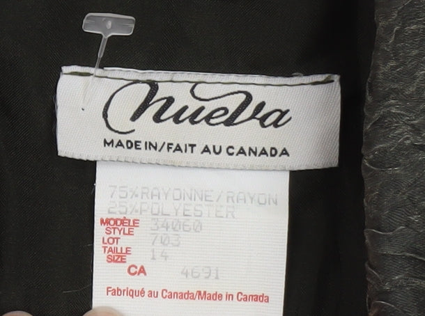 Nueva Women's Grey Textured Single-Breasted Suit Jacket Size 14