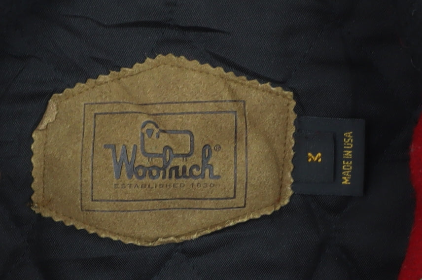 Woolrich Men's Red Wool Full Zip Hooded Fair Isle Jacket Size M