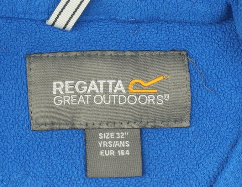 Regatta Boys Blue Fleece Jacket Size 14 Years Full Zip Lightweight Outdoor