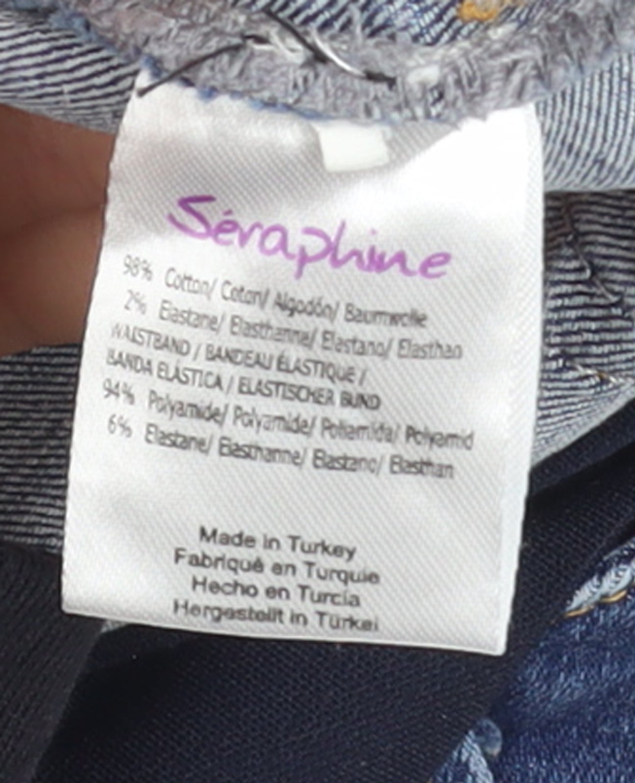 Seraphine Women's Blue Tall Size 12 Skinny Maternity Jeans