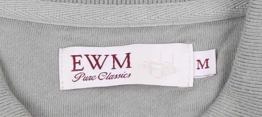 EWM Men’s Green Collared Henley Sweatshirt Size M