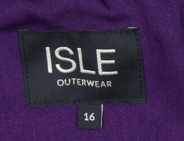 Isle Women’s Purple Long Hooded Puffer Coat Size 16