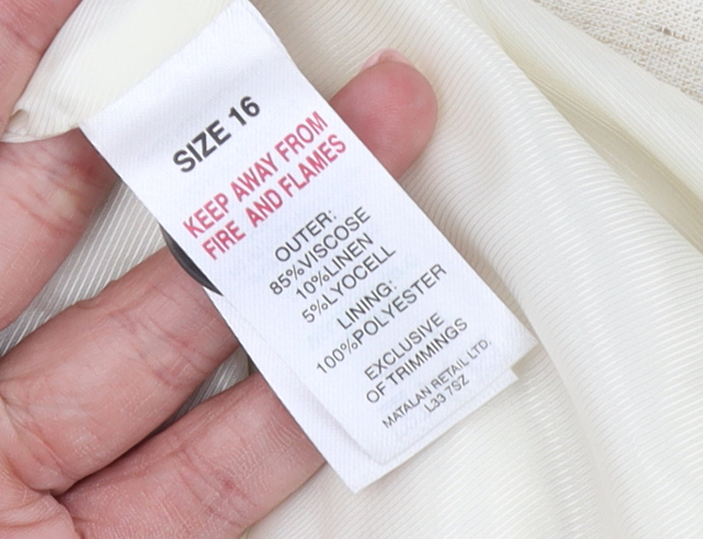 Papaya Women Beige Single-Breasted Blazer Size 16 Linen Blend