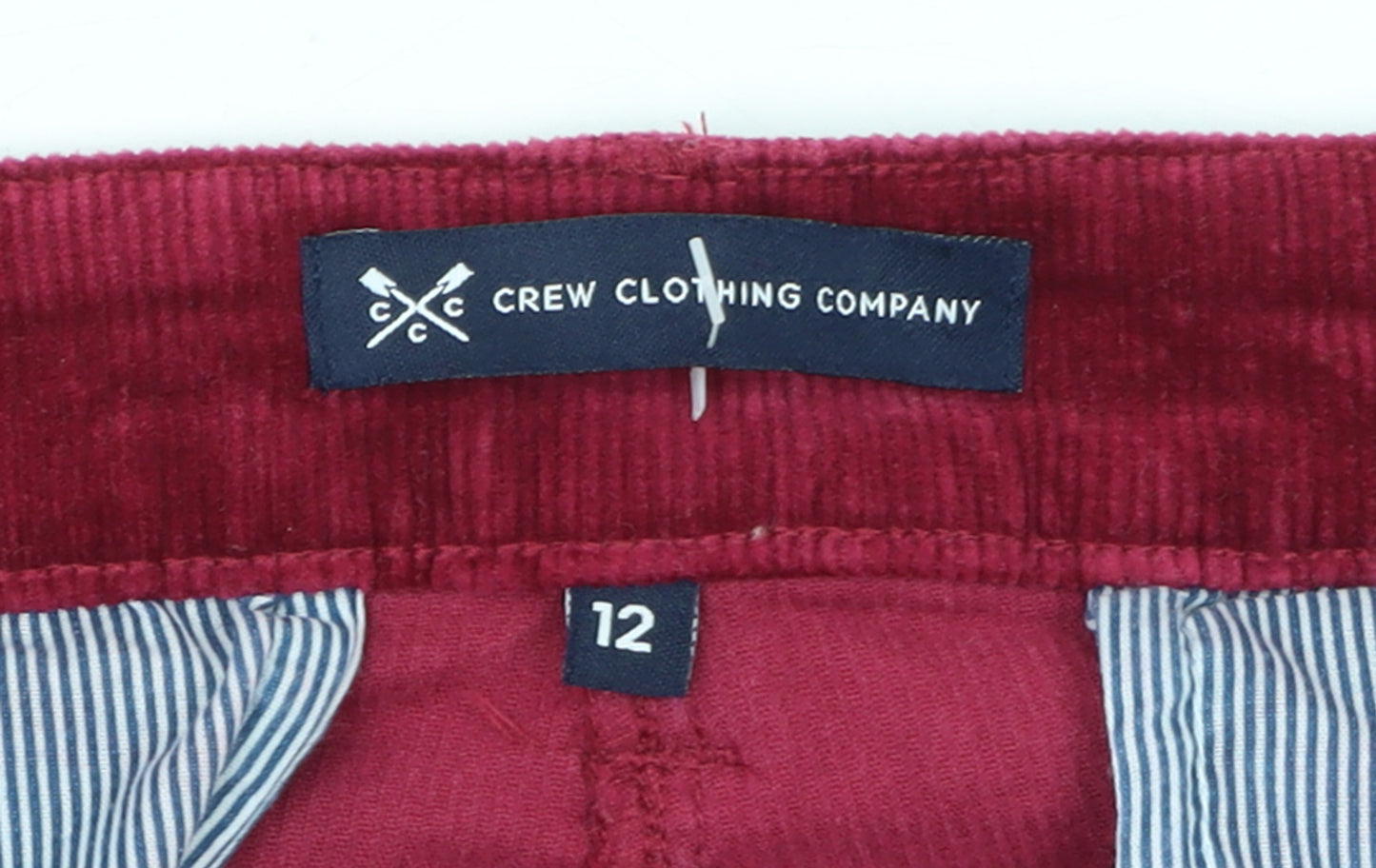 Crew Clothing Company Women's Red Corduroy Chino Trousers Size 12