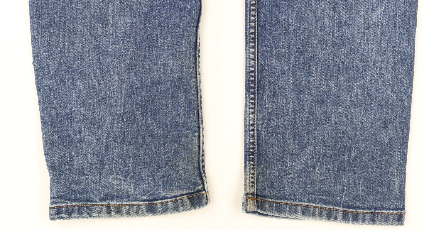Marks and Spencer Women's Blue Straight Leg Jeans Size 14 Regular