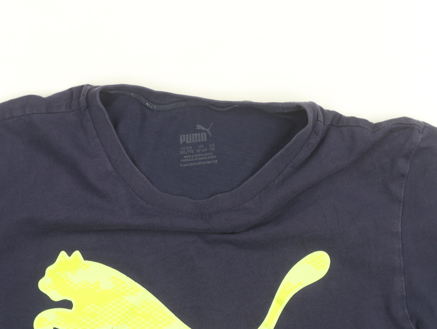 Puma Boys Blue Graphic Logo Sports T-Shirt 15-16 Years Regular Fit