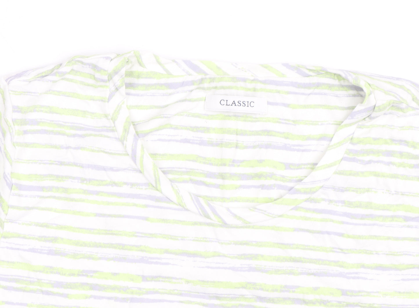 Marks and Spencer Women’s Multicoloured Striped Cotton T-Shirt Size 20