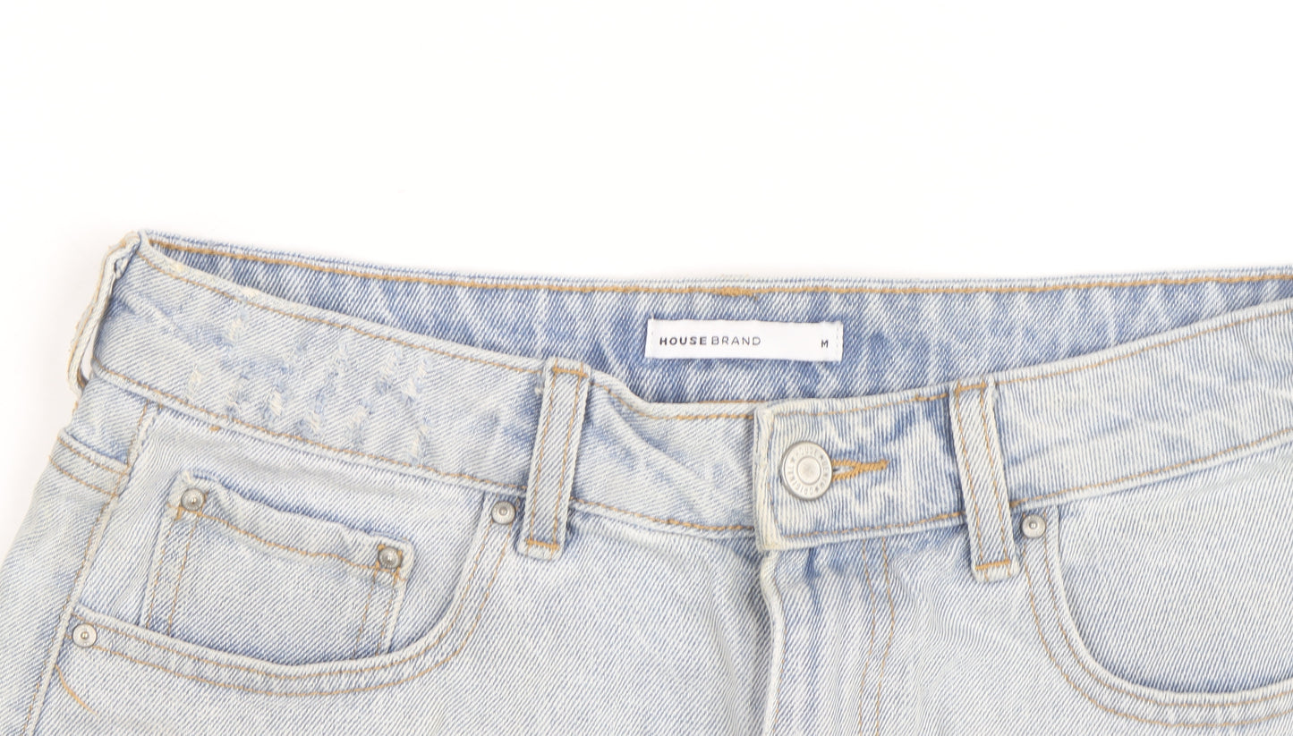 House Brand Women Blue Denim Short Skirt M Distressed Casual