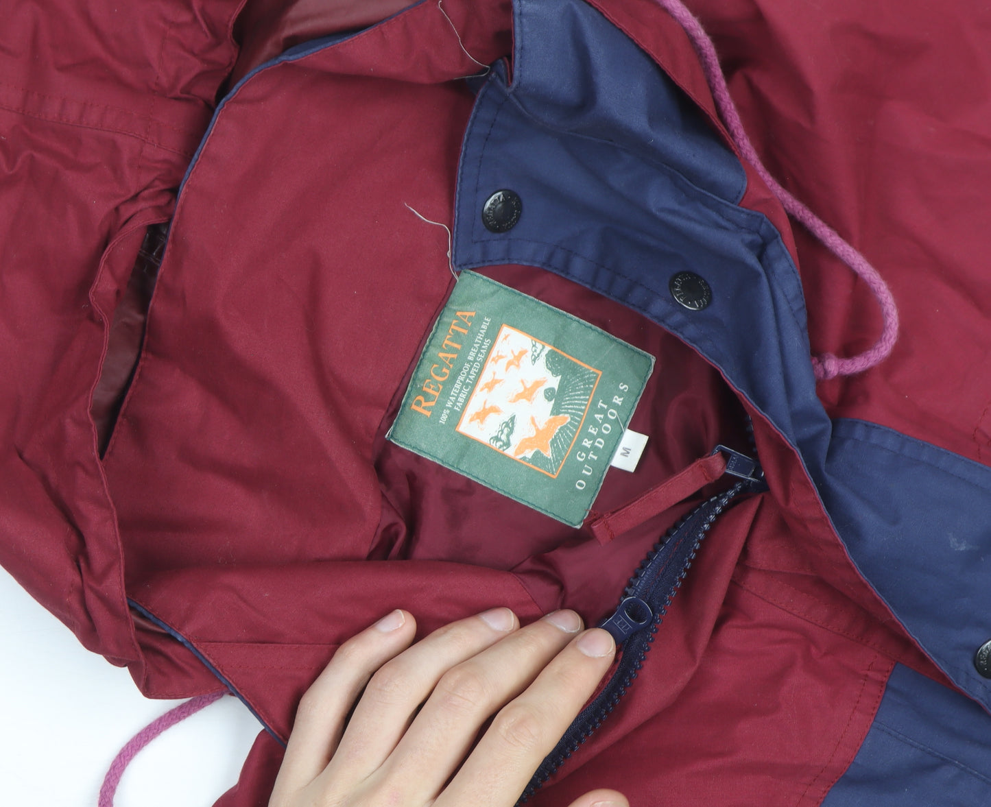 Regatta Men’s Blue & Red Waterproof Hooded Parka Jacket M