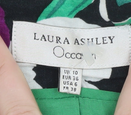 Laura Ashley Women’s Green Silk Blend Blazer UK 10 Classic Fit
