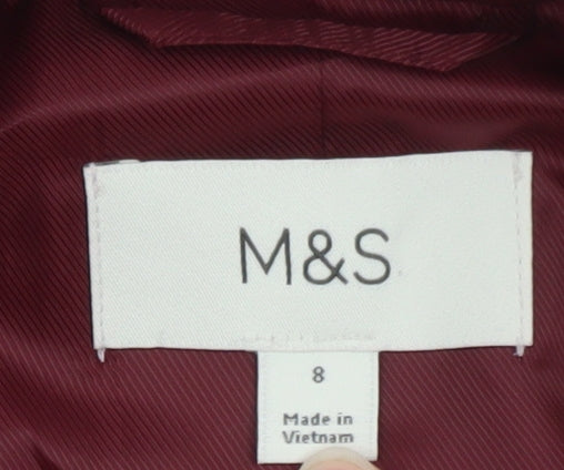 Marks and Spencer Womens Red Size 8 Single-Breasted Blazer