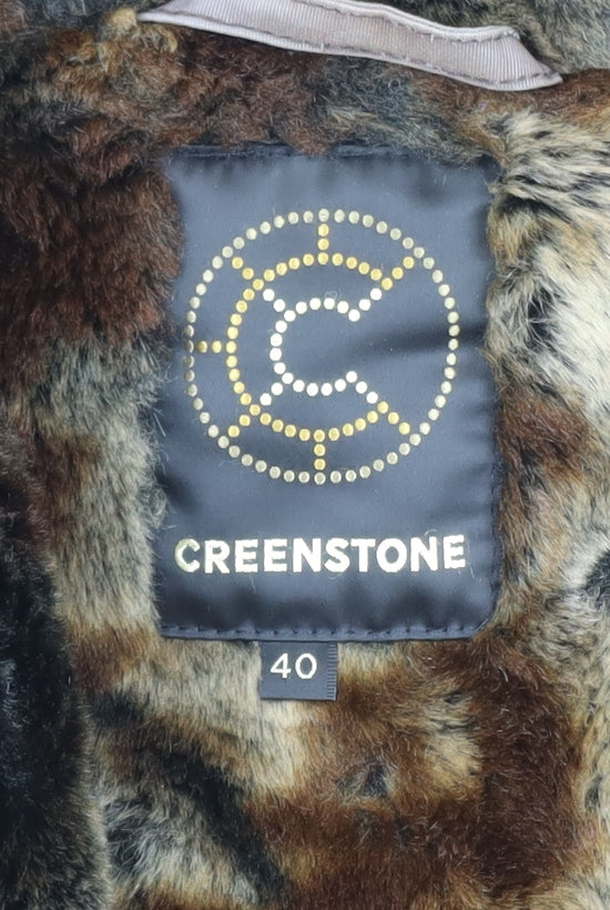 Creenstone Womens Brown Hooded Long Parka Coat Size 12