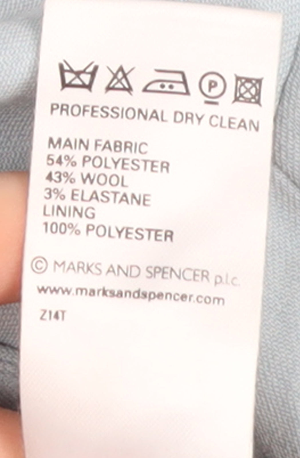 Marks and Spencer Women Blue Wool Blend Tailored Blazer Size 12
