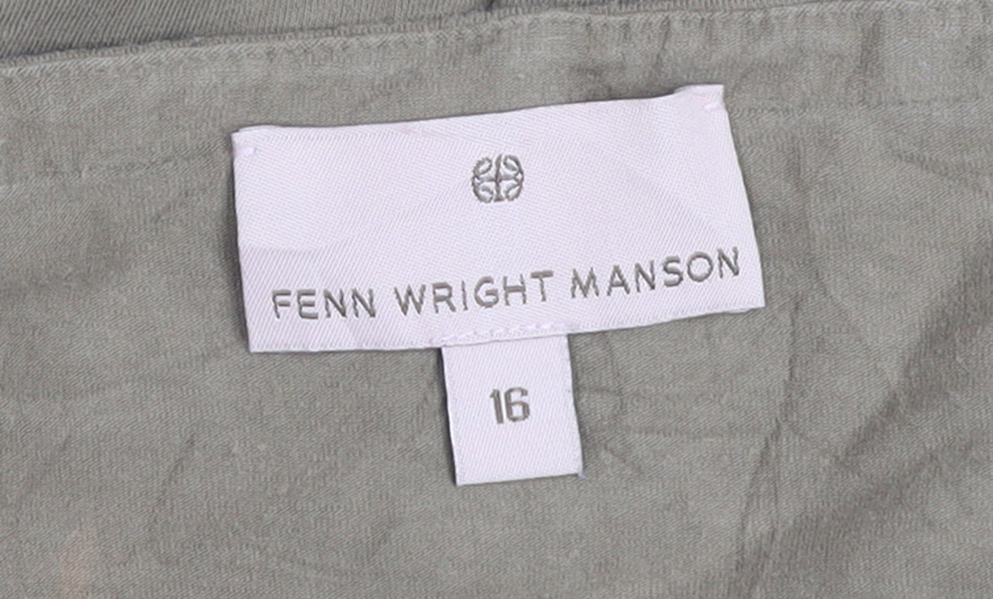 Fenn Wright Manson Women's Brown Short Sleeve Square Neck Tunic Blouse Size 16