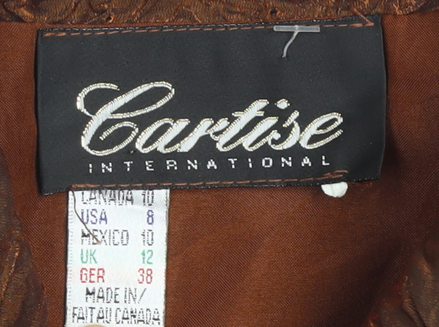 Cartise Womens Brown Textured Zip Jacket UK 12 Classic Style