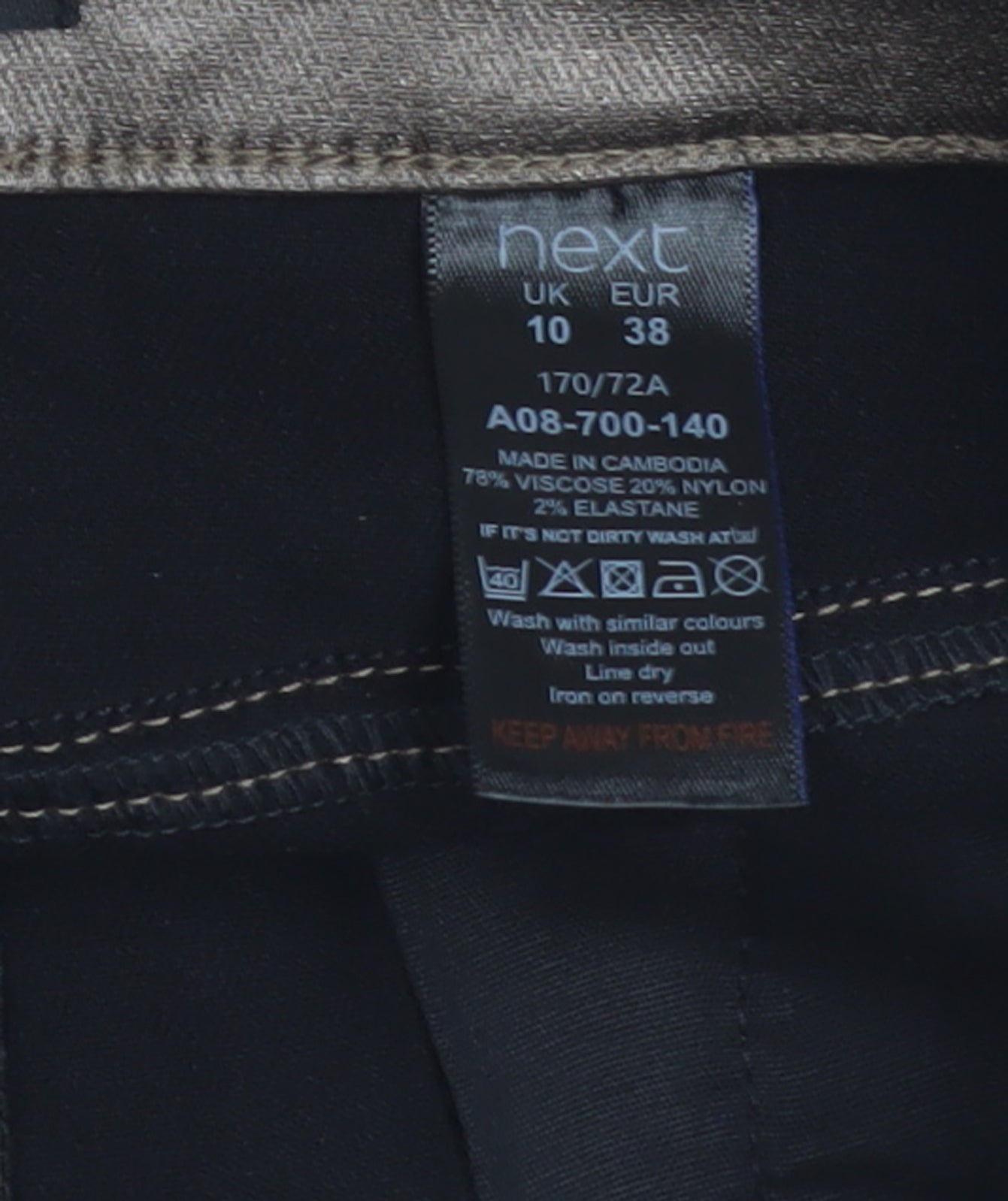 Next Women Brown Short Pencil Skirt Size 10 Viscose Stretch