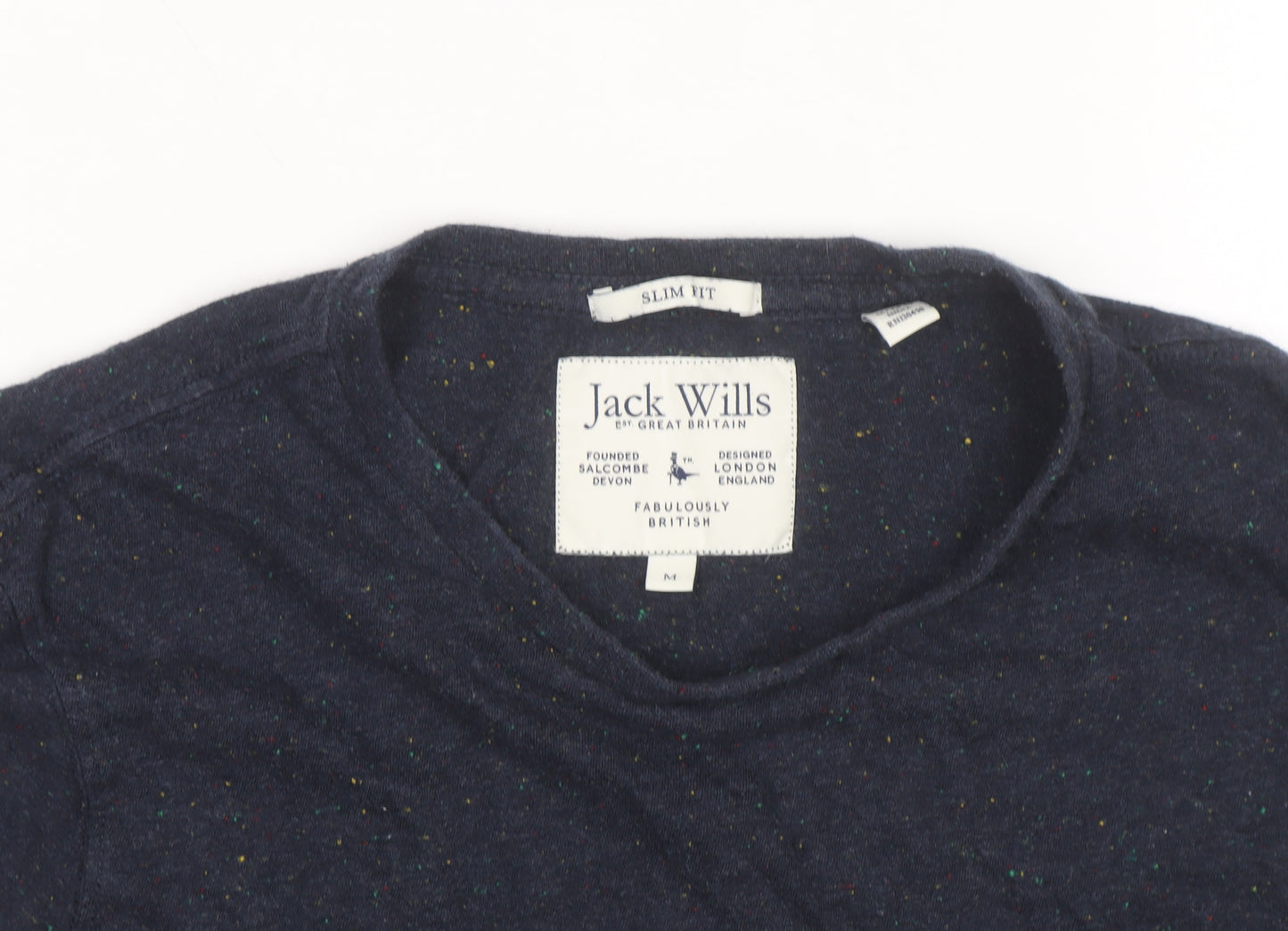 Jack Wills Men's Navy Slim Fit Crew Neck Short Sleeve T-Shirt Size M