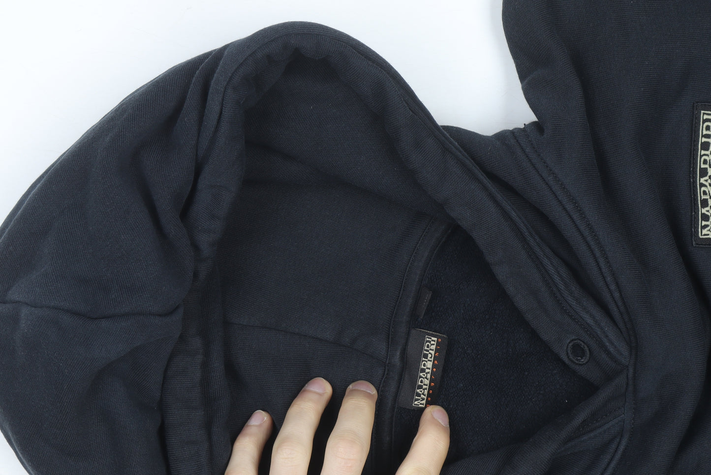 Napapijri Women's Black Cropped Pullover Hoodie Size S Graphic Back