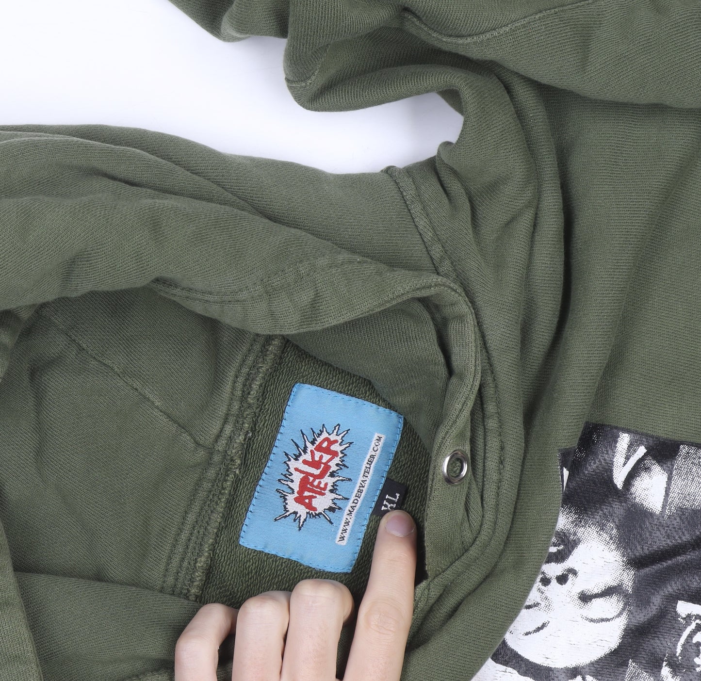 Made By Atelier Men’s Green XL Pullover Hoodie Graphic Print