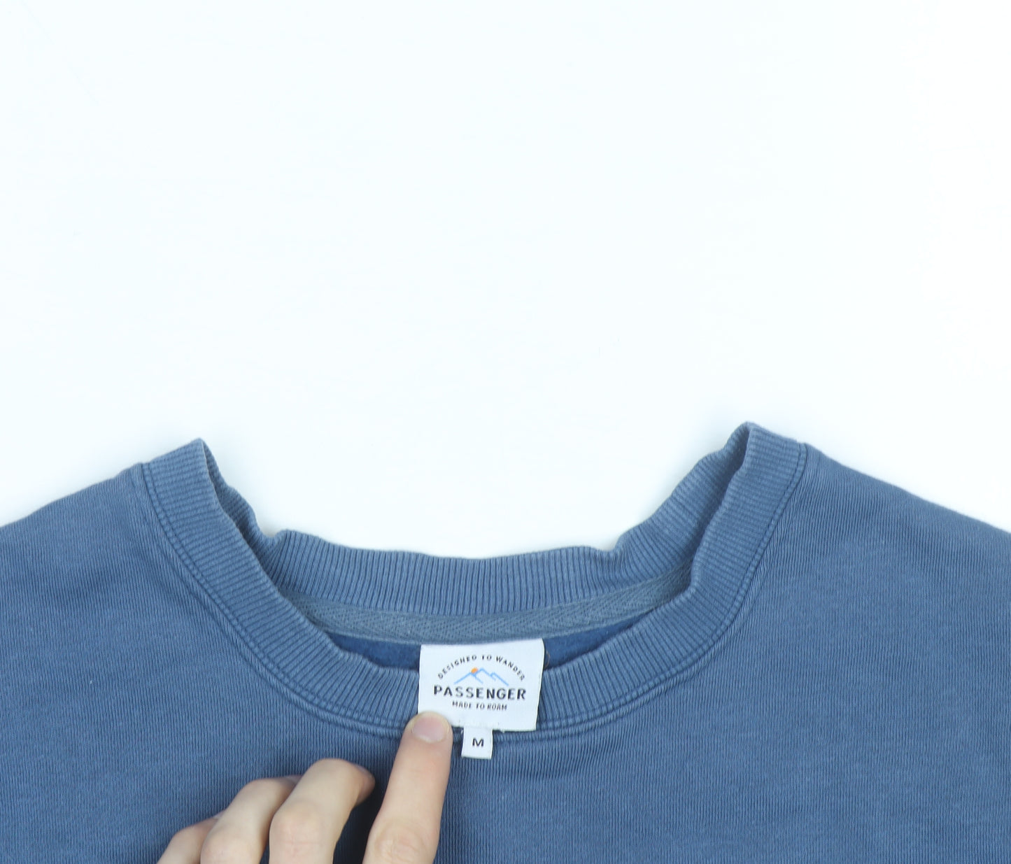 Passenger Mens Blue Crew Neck Pullover Sweatshirt Size M