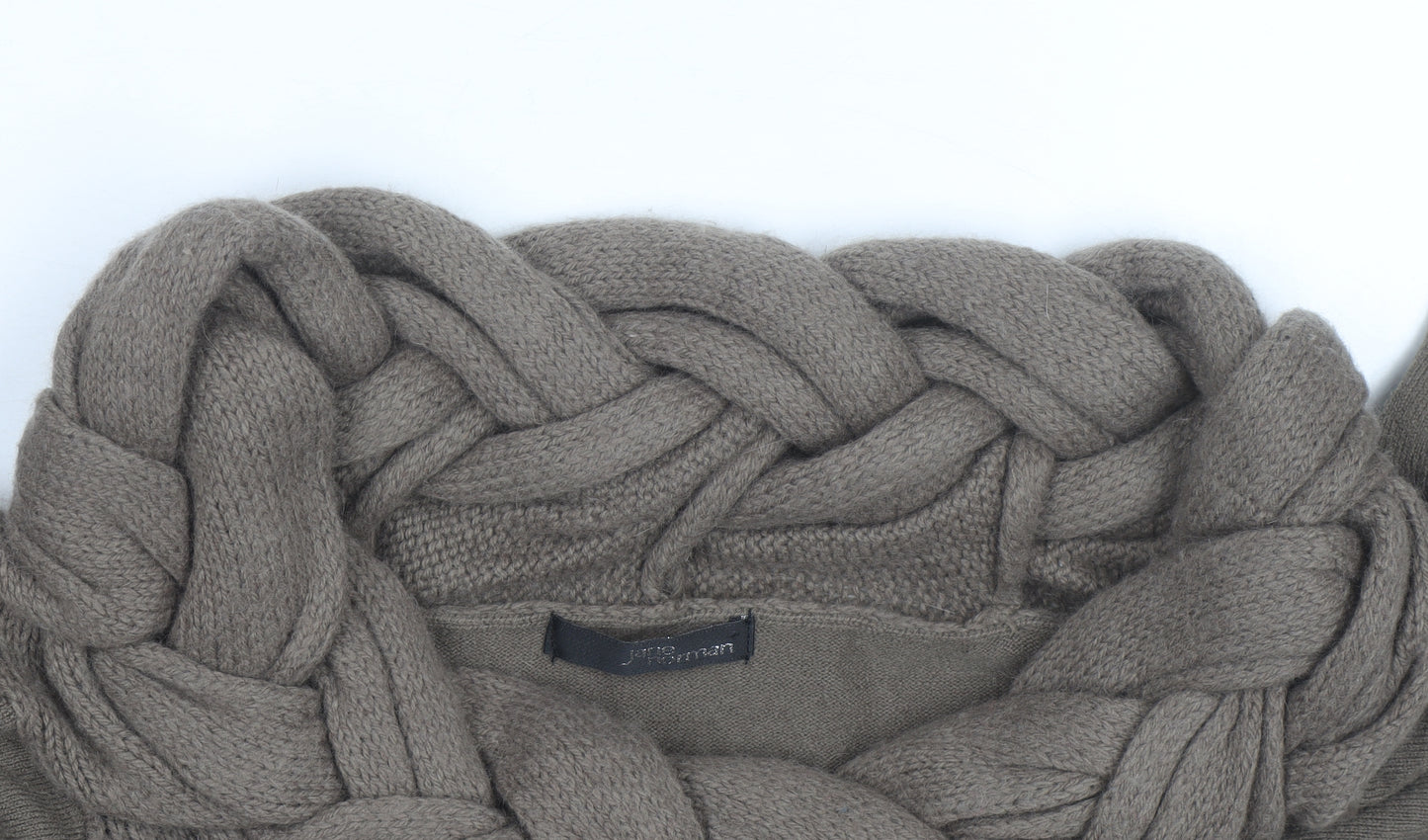 Julie Fagerholt Heartmade Women Brown Braided Boat Neck Jumper Size 12