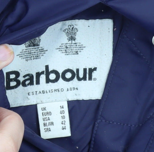 Barbour Womens Blue Quilted Waistcoat Size 14 Outdoor Gilet