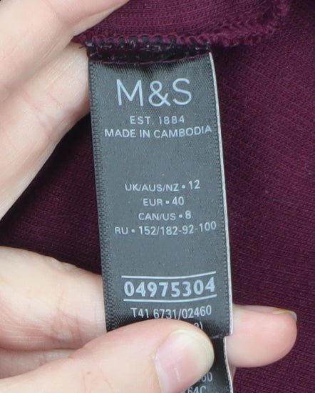 Marks and Spencer Men's Purple Cotton Crew Neck Jumper M