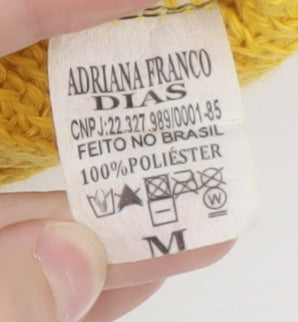 Adriana Franco Dias Women's Yellow Cropped Knit Tank Top M