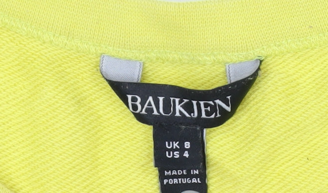 Baukjen Women's Yellow Organic Cotton Crew Neck Sweatshirt UK 8