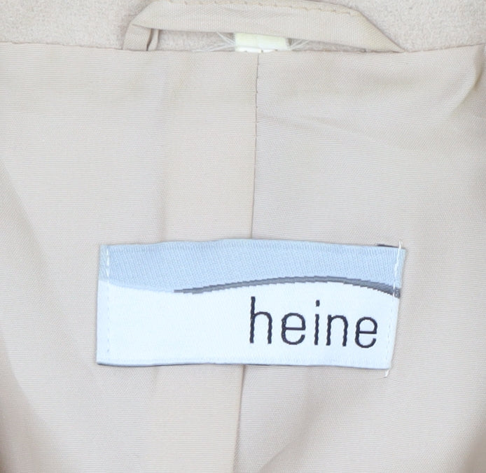 Heine Women Beige Wool Cashmere Single-Breasted Blazer Size 16