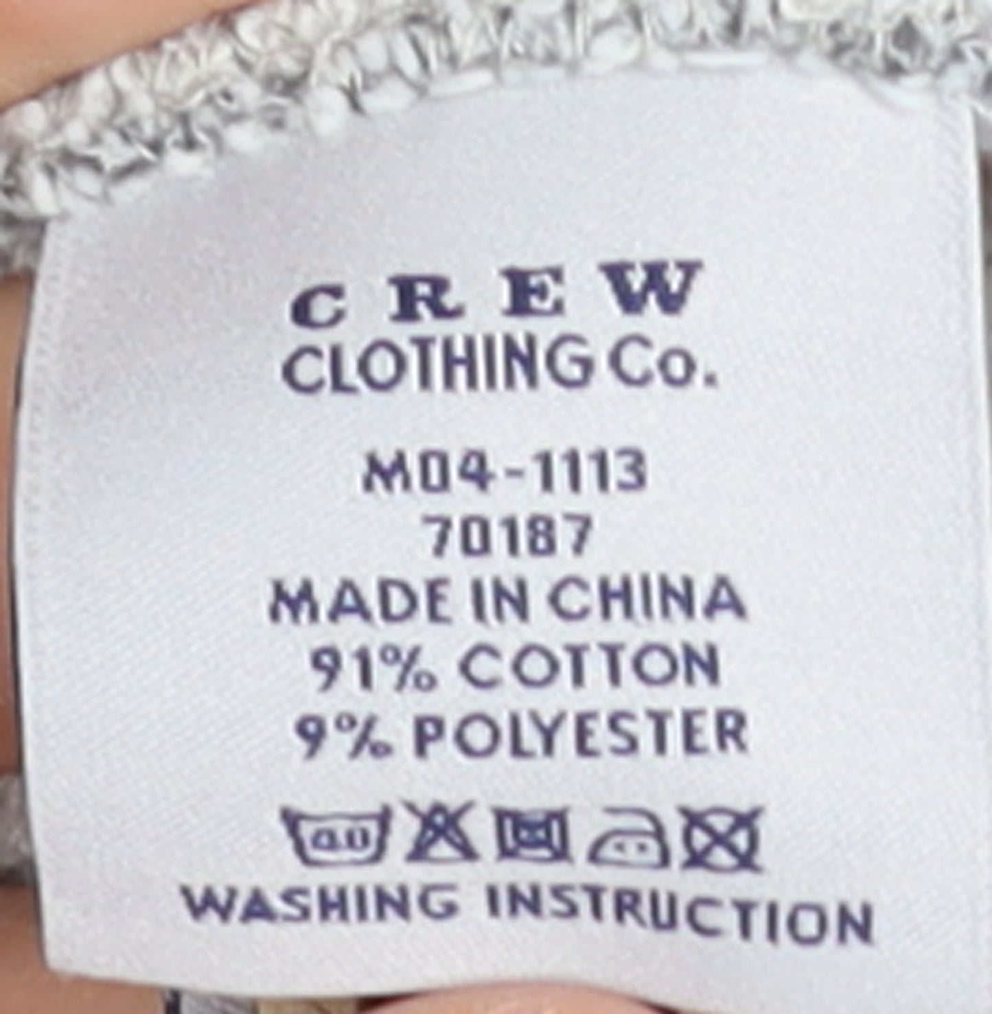 Crew Clothing Co. Men's Grey Medium Pullover Hoodie with Pocket