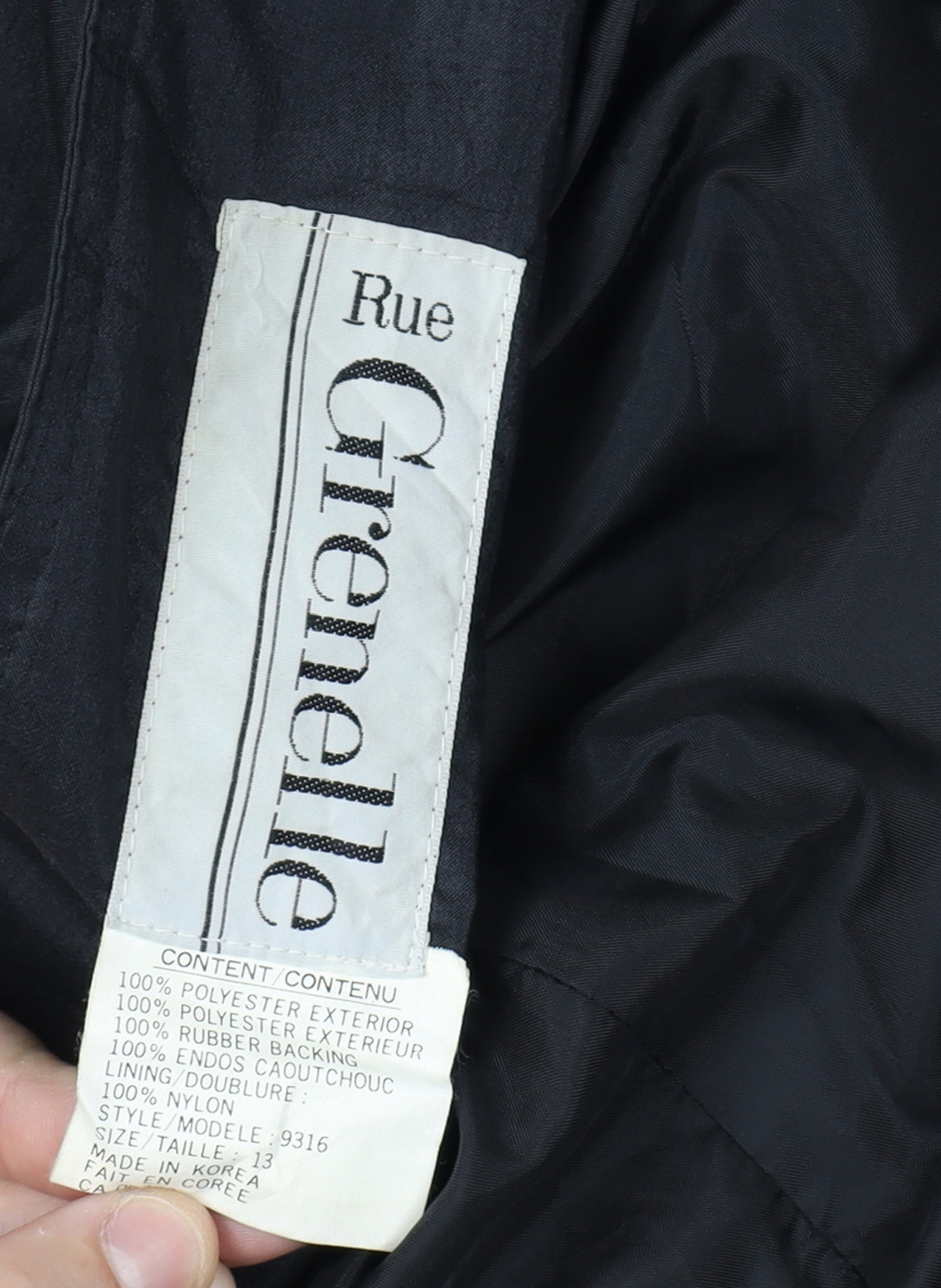 Rue Grenelle Women's Black Long Trench Coat Size 16 Waterproof